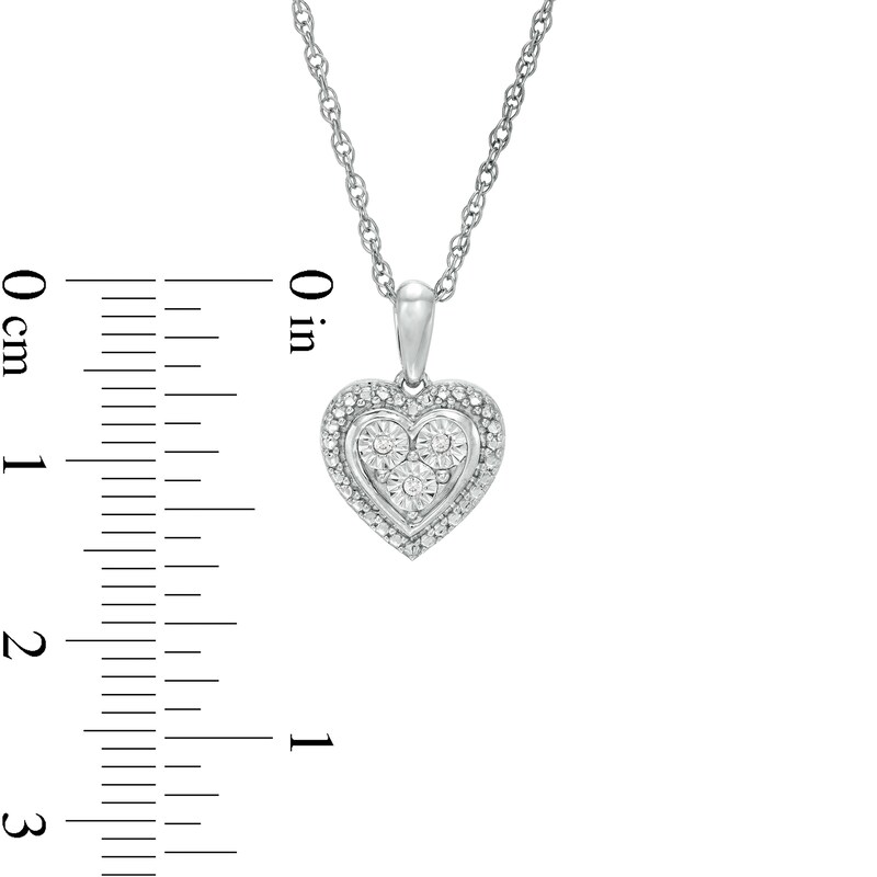 Main Image 3 of Diamond Accent Heart Pendant in Sterling Silver