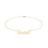 Thumbnail Image 2 of Script Name Anklet in Sterling Silver with 14K Yellow or Rose Gold Plate (1 Line) - 10"