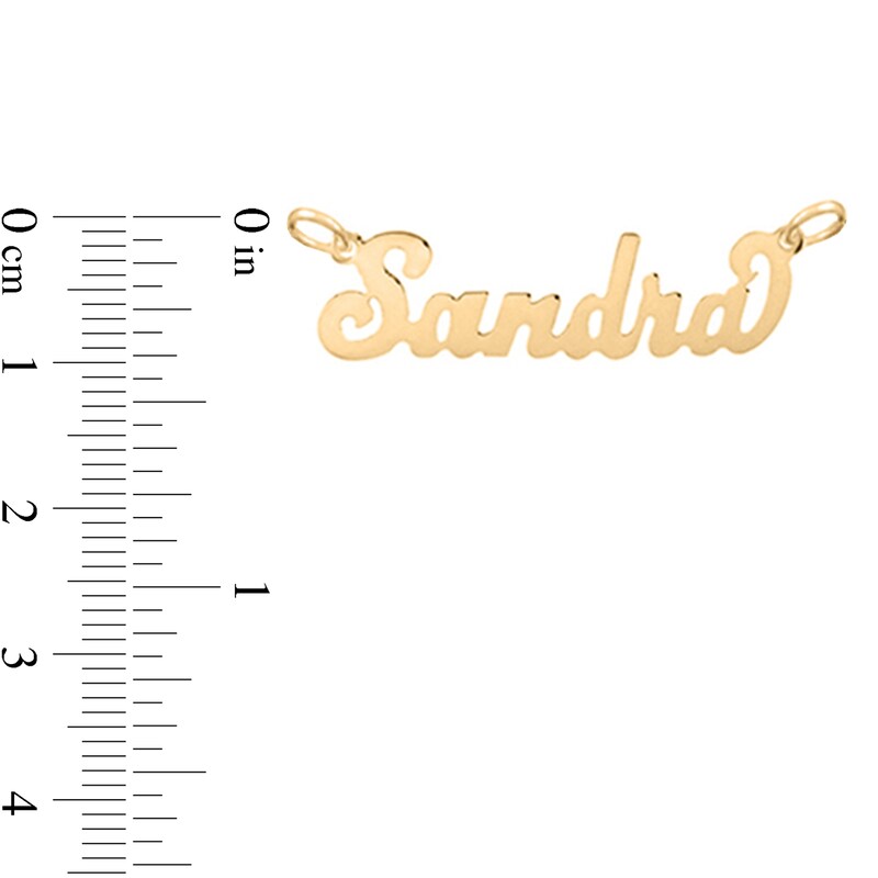 Script Name Anklet in Sterling Silver with 14K Yellow or Rose Gold Plate (1 Line) - 10"