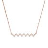 Thumbnail Image 0 of 1/10 CT. T.W. Diamond Zig-Zag Necklace in 10K Rose Gold