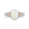 Thumbnail Image 3 of Enchanted Disney Elsa Oval Opal and 1/10 CT. T.W. Diamond Ring in Sterling Silver and 10K Rose Gold