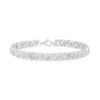 Thumbnail Image 2 of 1/10 CT. T.W. Diamond Alternating Heart Bracelet in Sterling Silver - 7.5&quot;