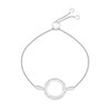 Thumbnail Image 1 of 1/20 CT. T.W. Diamond Circle Bolo Bracelet in Sterling Silver - 8.5"