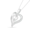 Thumbnail Image 2 of Diamond Accent Double Heart Pendant in Sterling Silver