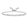 Thumbnail Image 0 of 1/4 CT. T.W. Composite Diamond Flower and Infinity Bolo Bracelet in Sterling Silver - 9.5"