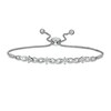 Thumbnail Image 1 of 1/4 CT. T.W. Composite Diamond Flower and Infinity Bolo Bracelet in Sterling Silver - 9.5"