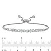 Thumbnail Image 2 of 1/4 CT. T.W. Composite Diamond Flower and Infinity Bolo Bracelet in Sterling Silver - 9.5"