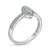 Thumbnail Image 2 of 1/8 CT. T.W. Marquise-Shaped Multi-Diamond Frame Vintage-Style Promise Ring in Sterling Silver