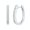 1/10 CT. T.W. Diamond Hoop Earrings in 14K White Gold