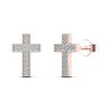 Thumbnail Image 1 of 1/15 CT. T.W. Diamond Cross Stud Earrings in 14K Rose Gold