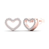Thumbnail Image 1 of 1/6 CT. T.W. Diamond Heart Stud Earrings in 14K Rose Gold