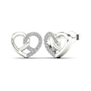 Thumbnail Image 0 of 1/10 CT. T.W. Diamond Loop Heart Stud Earrings in 14K White Gold