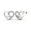 Thumbnail Image 1 of 1/10 CT. T.W. Diamond Loop Heart Stud Earrings in 14K White Gold