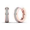 Thumbnail Image 0 of 1/8 CT. T.W. Diamond Hoop Earrings in 14K Rose Gold