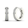 Thumbnail Image 0 of 1/8 CT. T.W. Diamond Hoop Earrings in 14K White Gold