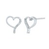 Thumbnail Image 1 of 1/20 CT. T.W. Diamond Swirl Heart Stud Earrings in 14K White Gold