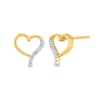 Thumbnail Image 0 of 1/20 CT. T.W. Diamond Swirl Heart Stud Earrings in 14K Gold