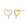 Thumbnail Image 0 of 1/20 CT. T.W. Diamond Swirl Heart Stud Earrings in 14K Gold