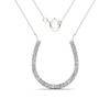 Thumbnail Image 1 of 1/10 CT. T.W. Diamond Horse Shoe Necklace in 14K White Gold