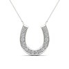 Thumbnail Image 1 of 1/5 CT. T.W. Diamond Horse Shoe Necklace in 14K White Gold