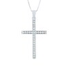Thumbnail Image 1 of 1/4 CT. T.W. Diamond Cross Pendant in 14K White Gold
