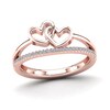 Thumbnail Image 1 of 1/10 CT. T.W. Diamond Double Heart Split Shank Ring in 14K Rose Gold