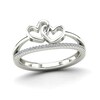 Thumbnail Image 1 of 1/10 CT. T.W. Diamond Double Heart Split Shank Ring in 14K White Gold