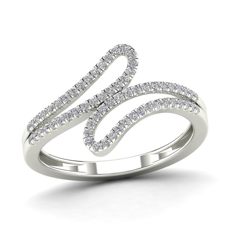 Main Image 1 of 1/4 CT. T.W. Diamond Loop Ring in 14K White Gold
