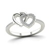 Thumbnail Image 1 of 1/6 CT. T.W. Diamond Interlocking Hearts Ring in 14K White Gold