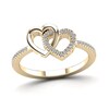Thumbnail Image 1 of 1/6 CT. T.W. Diamond Interlocking Hearts Ring in 14K Gold