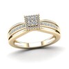 Thumbnail Image 1 of 1/5 CT. T.W. Diamond Square Frame Multi-Row Split Shank Promise Ring in 14K Gold