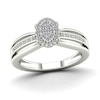 Thumbnail Image 1 of 1/5 CT. T.W. Diamond Oval Frame Multi-Row Split Shank Promise Ring in 14K White Gold
