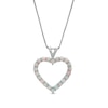 Thumbnail Image 0 of Lab-Created Opal Heart Outline Pendant in Sterling Silver