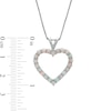 Thumbnail Image 1 of Lab-Created Opal Heart Outline Pendant in Sterling Silver