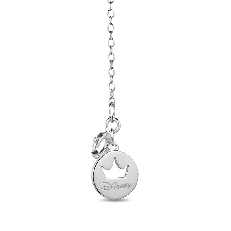 Enchanted Disney Snow White Garnet and 1/10 CT. T.W. Diamond Key Pendant in Sterling Silver and 10K Rose Gold - 19"