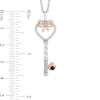Thumbnail Image 2 of Enchanted Disney Snow White Garnet and 1/10 CT. T.W. Diamond Key Pendant in Sterling Silver and 10K Rose Gold - 19"
