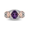 Thumbnail Image 4 of Enchanted Disney Ariel Oval Amethyst and 1/6 CT. T.W. Diamond Ring in Sterling Silver and 10K Rose Gold