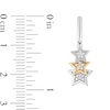 Enchanted Disney Tinker Bell 1/6 CT. T.W. Diamond Triple Star Hoop Earrings in Sterling Silver and 10K Gold