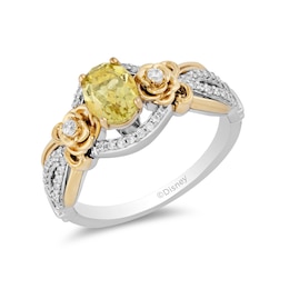 Collector's Edition Enchanted Disney Beauty and the Beast 30th Anniversary Quartz and Diamond Ring in Sterling Silver