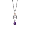 Thumbnail Image 1 of Enchanted Disney Villains Ursula Amethyst and 1/10 CT. T.W. Black Diamond Pendant in Sterling Silver - 19"