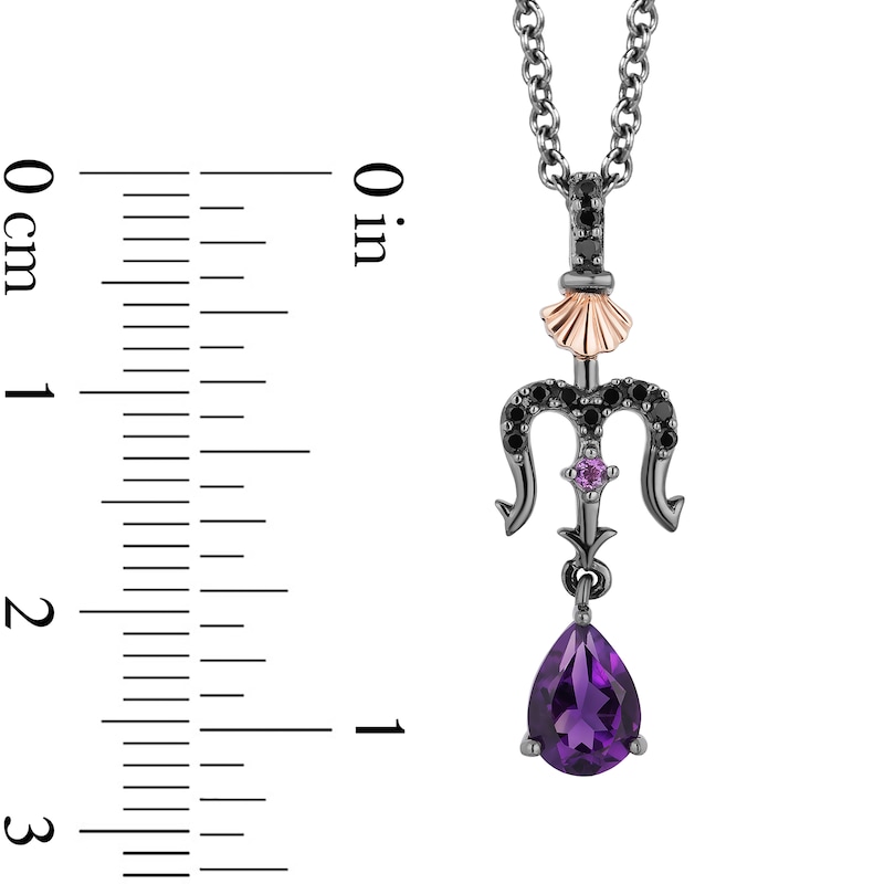Main Image 3 of Enchanted Disney Villains Ursula Amethyst and 1/10 CT. T.W. Black Diamond Pendant in Sterling Silver - 19"