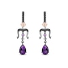 Thumbnail Image 1 of Enchanted Disney Villains Ursula Amethyst and 1/6 CT. T.W. Black Diamond Drop Earrings in Sterling Silver
