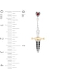Thumbnail Image 3 of Enchanted Disney Villains Evil Queen Garnet and Black Diamond Drop Earrings in Sterling Silver and 10K Gold