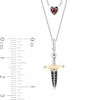 Thumbnail Image 2 of Enchanted Disney Villains Evil Queen Garnet and Black Diamond Necklace in Sterling Silver and 10K Gold