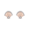 Enchanted Disney Ariel 1/10 CT. T.W. Diamond Seashell Stud Earrings in 10K Rose Gold