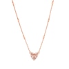 Thumbnail Image 1 of 8.0mm Heart-Shaped Morganite and Diamond Accent Bead Station Necklace in 10K Rose Gold