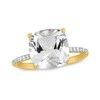 Thumbnail Image 1 of 10.0mm Cushion-Cut White Topaz and 1/15 CT. T.W. Diamond Ring in 14K Gold