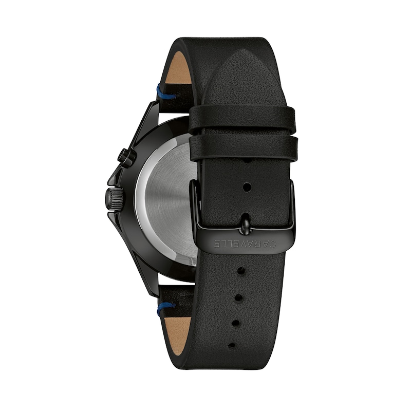 Main Image 3 of Men's Caravelle by Bulova Black IP Strap Watch with Blue Dial (Model: 45C118)