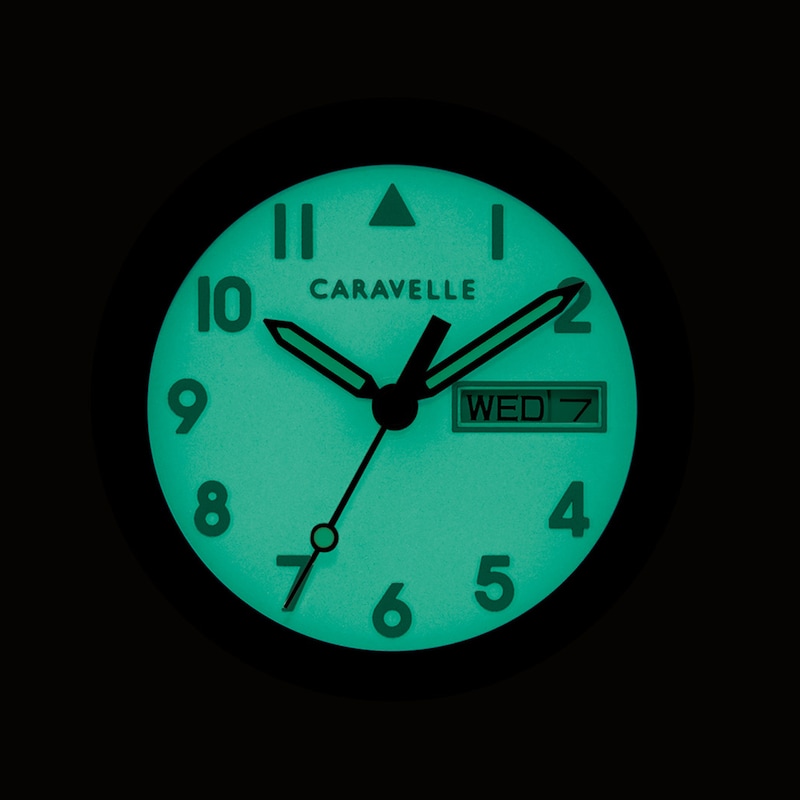 Main Image 4 of Men's Caravelle by Bulova Black IP Strap Watch with Blue Dial (Model: 45C118)