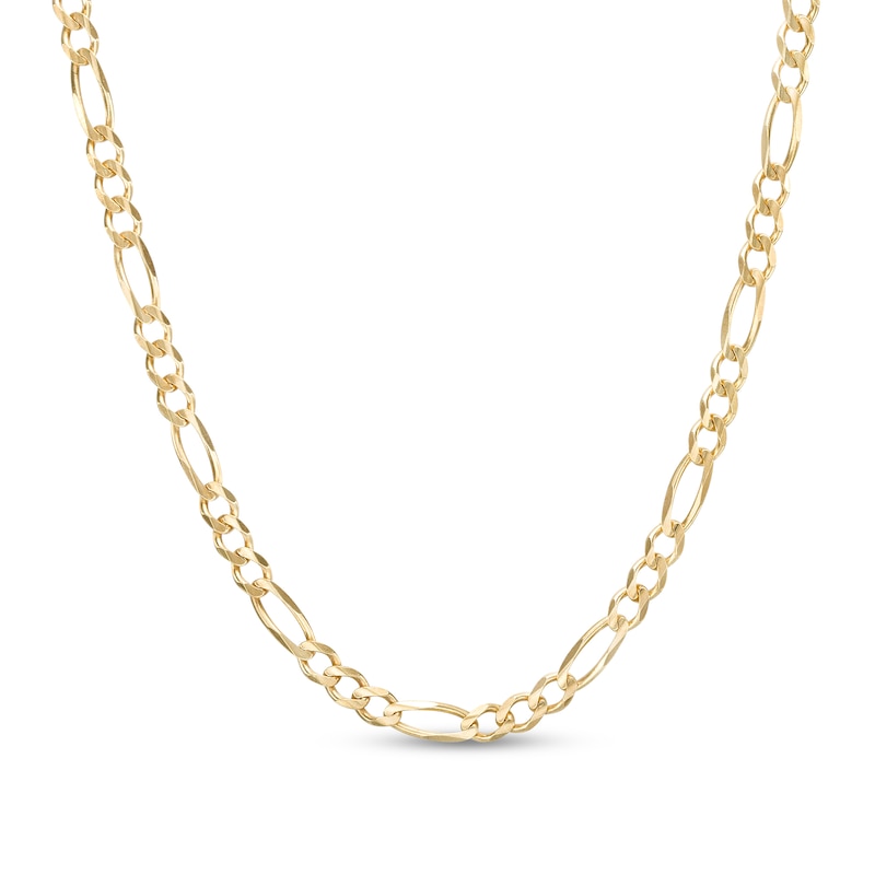 Main Image 1 of 4.0mm Concave Figaro Chain Necklace in Solid 14K Gold - 24"